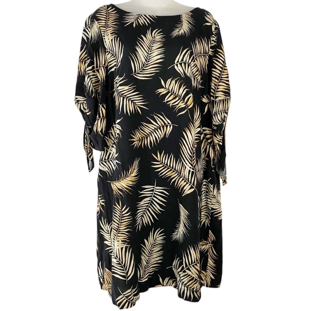 H&M | Tropical Print Dress With Tie Sleeves Detail